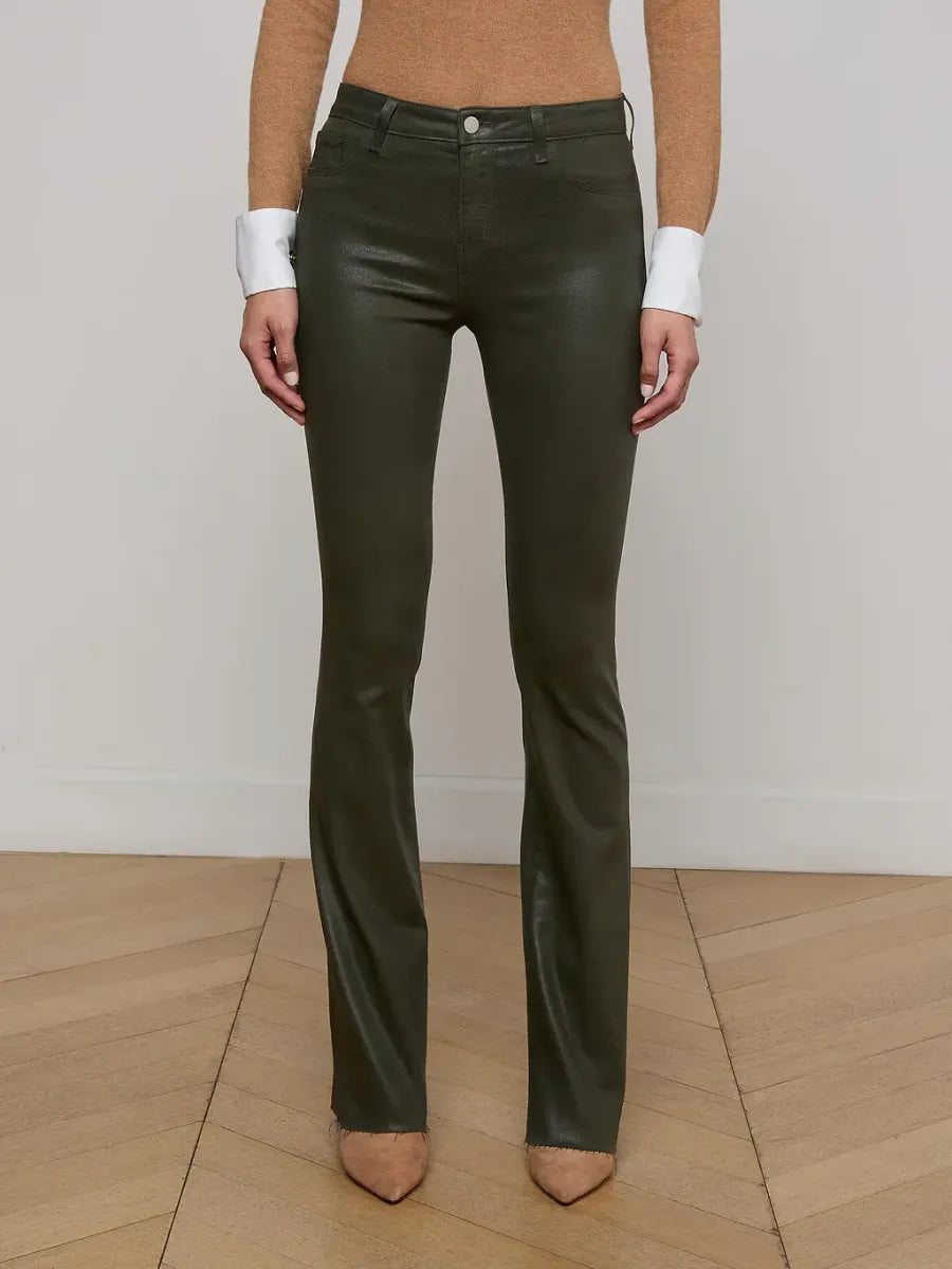 Ruth Olive Coated Straight Leg