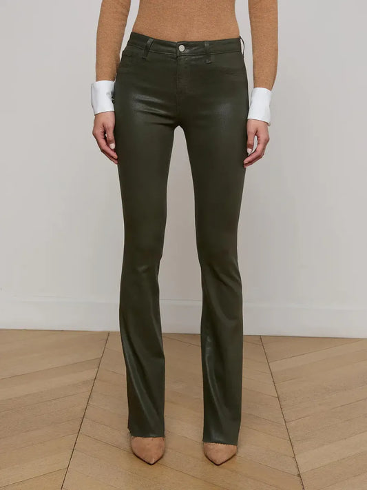 Ruth Olive Coated Straight Leg